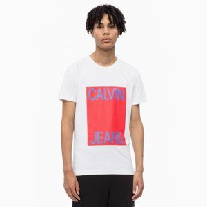 Calvin Klein pánské bílé tričko Calvin - L (901)